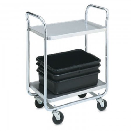 Vollrath 97161 Thrift-I-Cart Chrome 2 Shelf Cart 33" x 21" x 36-1/2"