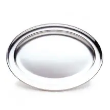 Walco O-U18 Oval Serving Tray With Rolled Edges, 18-1/8&quot; x 13-3/16&quot; - 10 pcs