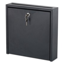 Wall-Mountable Interoffice Mailbox, 18w x 7d x 18h, Black