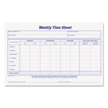 Weekly Time Sheets, 5 1/2 x 8 1/2, 50/Pad, 2/Pack