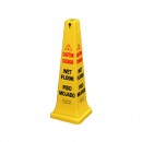 Rubbermaid Four-Sided Caution, Yellow Wet Floor Safety Cone