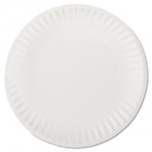 White Paper Plates, 9" Diameter, 100/Pack, 10 Packs/Carton