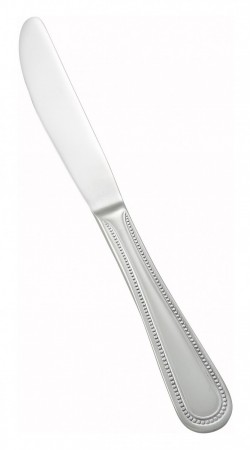 Winco 0036-08 Deluxe Pearl Heavy Weight Stainless Steel Dinner Knife - 1 doz
