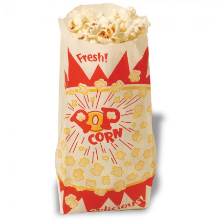 Winco 41002 Benchmark Paper Popcorn Bags, 1.5 oz., 1000 Bags/Pack
