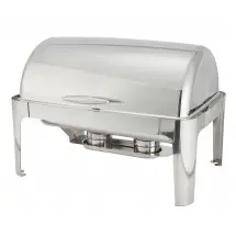 Winco 601 Madison Full Size Stainless Steel Roll-Top Chafer 8 Qt.