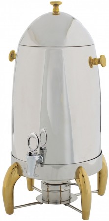 Winco 905A Virtuoso Stainless Steel Coffee Urn with Gold Legs 5 Gallon