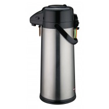 Winco AP-535 Stainless Push Button Vacuum Server with Glass Liner 3.0 Liter