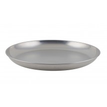 Winco ASFT-14 Round Brushed Aluminum Seafood Platter Tray 120 oz.