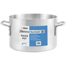 Winco ASSP-14 Elemental Aluminum Sauce Pot, 4mm 14 Qt.