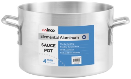 Winco ASSP-20 Elemental Aluminum Sauce Pot, 4mm 20 Qt.