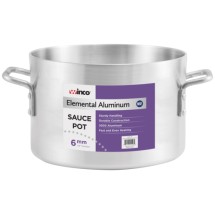 Winco ASHP-26 Elemental Aluminum Sauce Pot, 6mm 26 Qt.