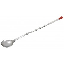 Winco BPS-11 Stainless Steel Bar Spoon with Red Knob 11&quot;