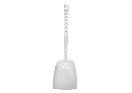 Winco BR-15SET White Toilet Bowl Brush with Caddy