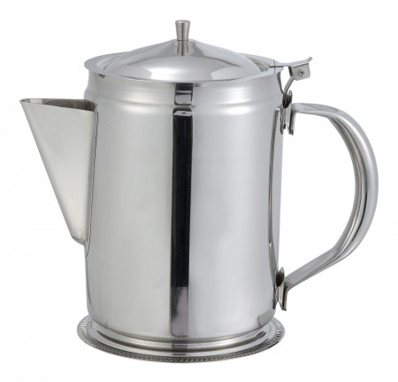 Winco BS-64 Stainless Steel Beverage Server with Cover 64 oz.