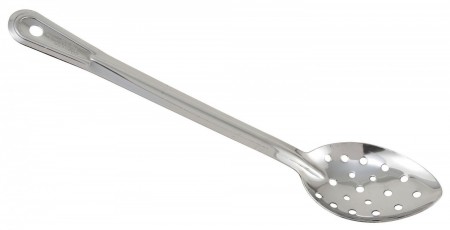 Winco BSPN-13 Prime One-Piece Stainless Steel Perforated Basting Spoon 13"