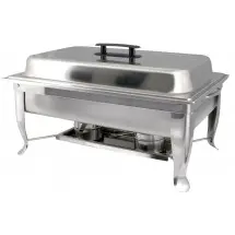 Winco C-1080 Bellaire Stainless Steel Full-Size Folding Frame Chafer Set 8 Qt.