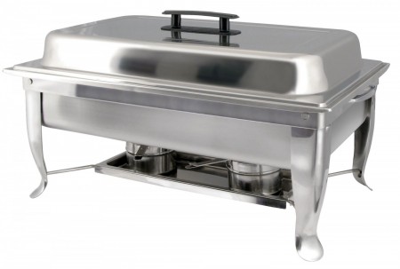Winco C-1080 Bellaire Stainless Steel Full-Size Folding Frame Chafer Set 8 Qt.