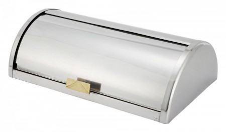 Winco C-RTC Stainless Steel Roll Top Cover with Gold Accented Handle for C-5080