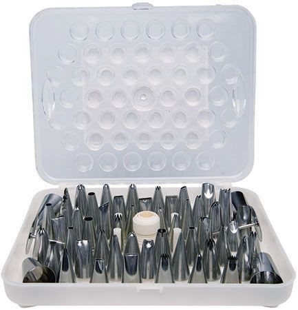 Winco CDT-52 Stainless Steel Cake Decorating Set, 52 Tips