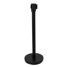 Winco CGS-38K Black Crowd Guidance System with Retractable Belt 6-1/2 ft.