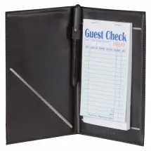 Winco CHK-2K Guest Check Holder with Elastic Pen Loop 5-1/4" x 8-1/2"