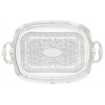 Winco CMT-1912 Oblong Chrome-Plated Serving Tray with Integrated Handle 19-1/2&quot; x 12-1/2&quot;