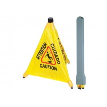 Winco CSF-SET Pop-up Safety Cone Caution Sign with Storage Tube