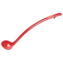 Winco CVLD-13R Red Polycarbonate 13 Curved Serving Ladle 1 oz.