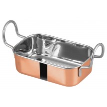 Winco DDSB-203C Mini Copper Plated Roasting Pan 5&quot; x 3-3/8&quot;