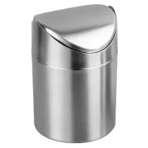 Winco DDSF-101S Mini Stainless Steel Swing Waste Can 4-3/4&quot; Dia x 6&quot; H