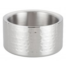 Winco DWCC-5H Hammered Stainless Steel Double Wall Wine Coaster 5&quot;