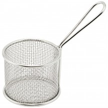 Winco FBM-32R Round Stainless Steel Mini Deep Fry Basket 3-3/4&quot;