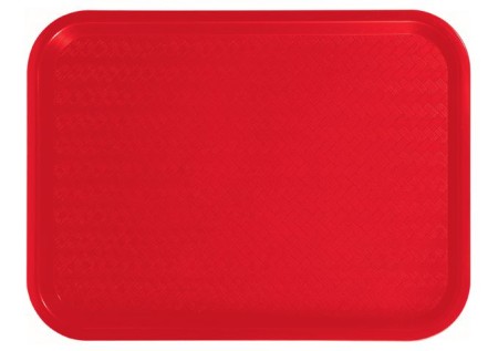 Winco FFT-1216R Red Plastic Fast Food Tray 12" x 16"