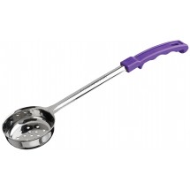 Winco FPP-4P Allergen-Free Stainless Steel Perforated Food Portioner with Purple Handle 4 oz.