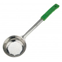 Winco FPPN-6 Prime One-Piece Stainless Steel Perforated Food Portioner, Green 6 oz.