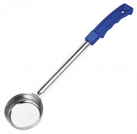 Winco FPSN-2 Prime One-Piece Stainless Steel Solid Food Portioner, Blue 2 oz.