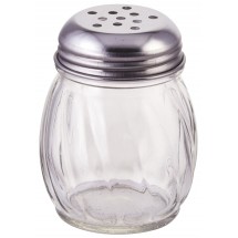 Winco G-107 Glass Cheese Shaker with Perforated Top 6 oz. - 1 doz
