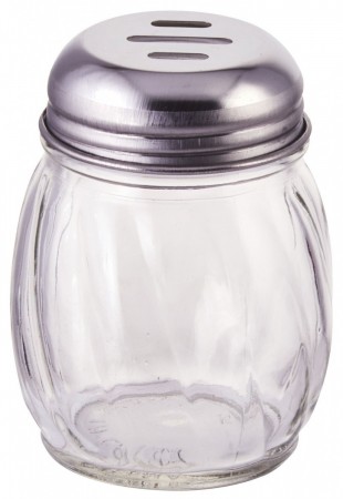Winco G-108 Glass Cheese Shaker with Slotted Top 6 oz. - 1 doz