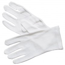 Winco GLC-M White Medium Disposable Cotton Service Gloves - 1 doz