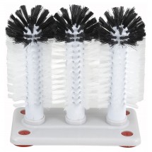 Winco GWB-3 3-Brush Glass Washer with Plastic Base