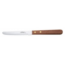 Winco K-55W Rounded Serrated Steak Knife With Wooden Handle 4-1/2&quot; Blade