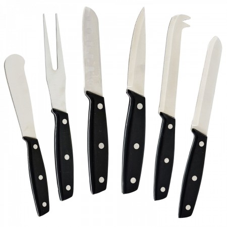 Winco KCS-6 6-Piece Cheese Knife Set with POM Handle
