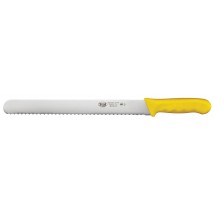 Winco KWP-121Y Wavy Edge Bread Knife with Yellow Handle 12&quot;