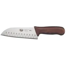 Winco KWP-70N Santoku Knife with Brown Handle 7&quot;