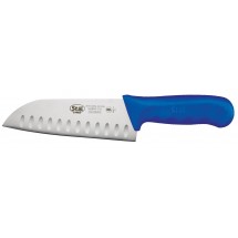 Winco KWP-70U Santoku Knife with Blue Handle 7&quot;