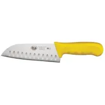 Winco KWP-70Y Santoku Knife with Yellow Handle 7&quot;