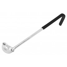 Winco LDCN-2K Prime One-Piece Stainless Steel Ladle with Black Handle 2 oz.