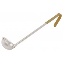 Winco LDCN-3 Prime One-Piece Stainless Steel Ladle with Tan Handle 3 oz.
