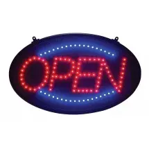 Winco LED-10 LED &quot;Open&quot; Sign With Dust Proof Cover 2-4/5&quot; x 23-1/10&quot;