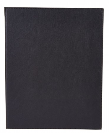 Winco LMF-811BK Black Leatherette Four Panel Menu Cover 8-1/2" x 11"